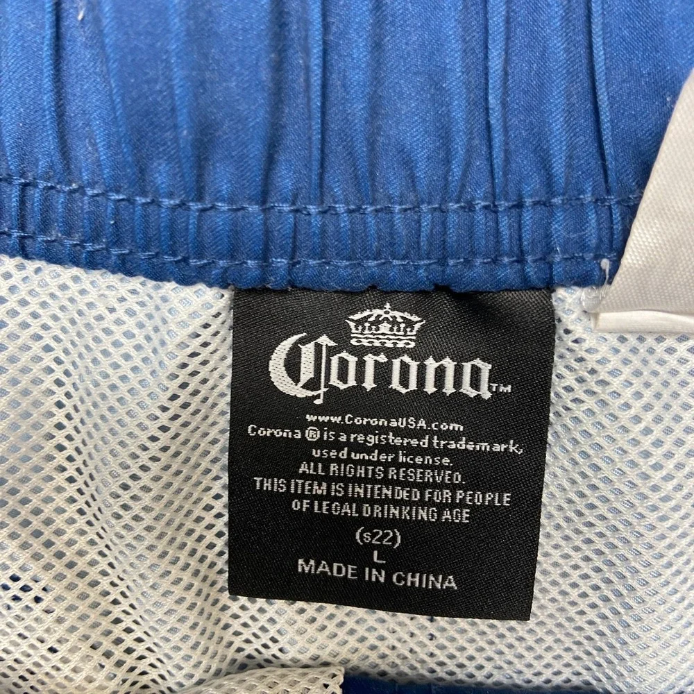 Corona Board Shorts Mens Large Blue Yellow Ombre Fade Mesh Lined Mid Rise Beach